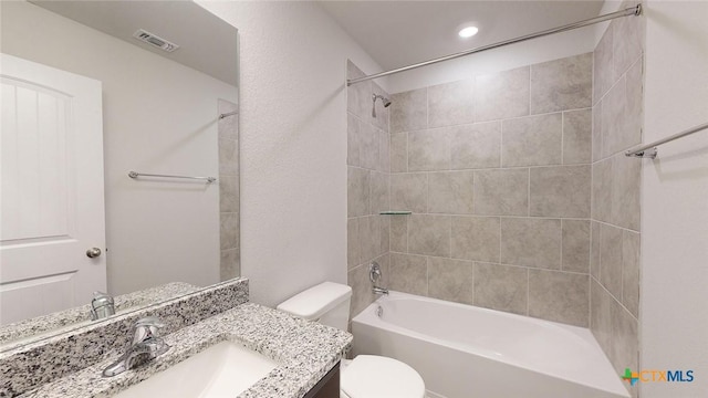 4024 Hayes Ct, Belton, TX 76513 - full bathroom featuring toilet, vanity, shower / tub combination, and recessed lighting