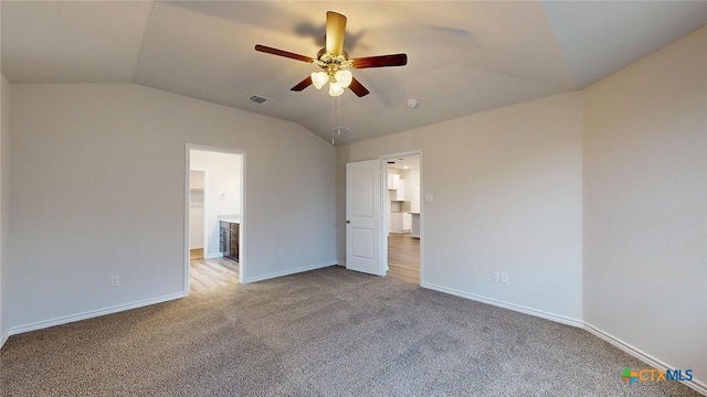 4024 Hayes Ct, Belton, TX 76513 - unfurnished bedroom with vaulted ceiling, carpet flooring, baseboards, a ceiling fan, and a spacious closet