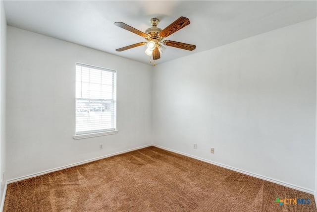 628 Cordova Loop, Seguin, TX 78155 - spare room with carpet floors, baseboards, and ceiling fan