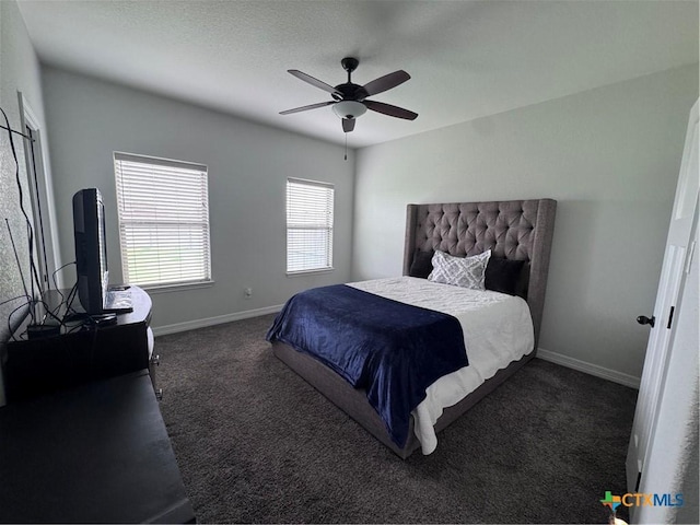 3220 Wild Seed Dr, Salado, TX 76571 - carpeted bedroom featuring baseboards and a ceiling fan