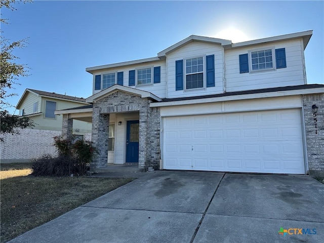 view of front of house with a garage