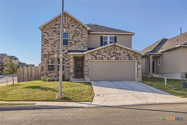 front facade featuring a front yard