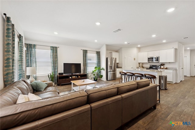 1004 Norway Dr, Seguin, TX 78155 - living room featuring recessed lighting and light wood finished floors