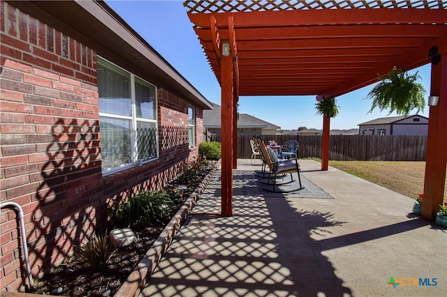 view of patio featuring a fenced backyard