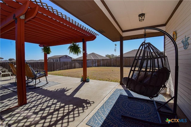 view of patio featuring a fenced backyard