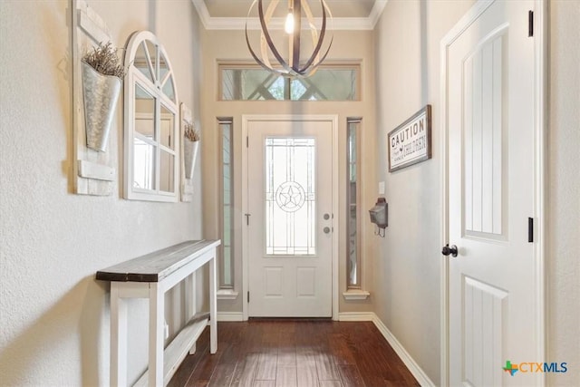 13 Mojave Ln, Belton, TX 76513 - entryway featuring dark wood-style flooring and ornamental molding