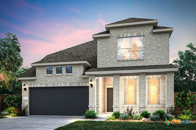 view of front facade featuring a garage