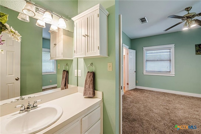 2006 Rose Cir, Harker Heights, TX 76548 - bathroom with a ceiling fan and vanity