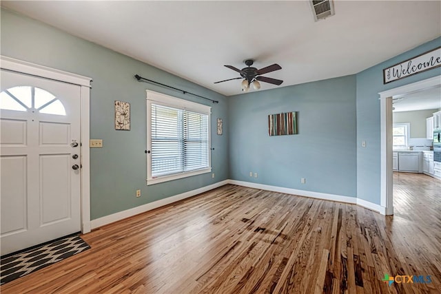 2006 Rose Cir, Harker Heights, TX 76548 - entrance foyer featuring plenty of natural light, wood finished floors, and ceiling fan