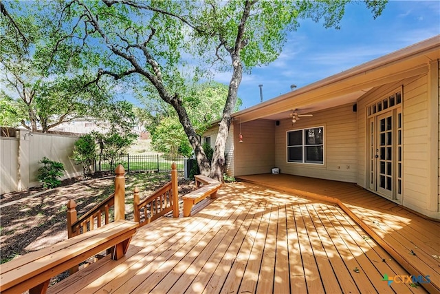 2006 Rose Cir, Harker Heights, TX 76548 - wooden deck with a ceiling fan