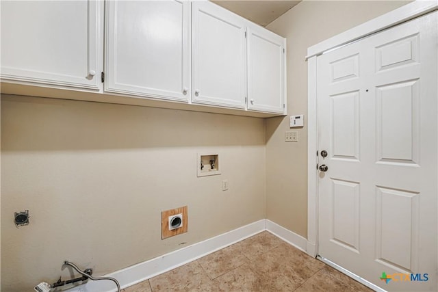 2006 Rose Cir, Harker Heights, TX 76548 - laundry room featuring hookup for an electric dryer, washer hookup, cabinet space, and light tile patterned floors