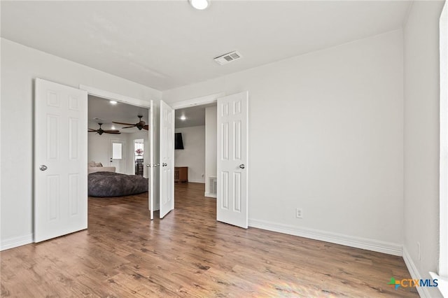 3801 Joshua Taylor Dr, Killeen, TX 76549 - unfurnished room featuring wood finished floors, baseboards, recessed lighting, and ceiling fan