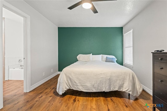 3801 Joshua Taylor Dr, Killeen, TX 76549 - bedroom featuring wood finished floors, baseboards, and ceiling fan
