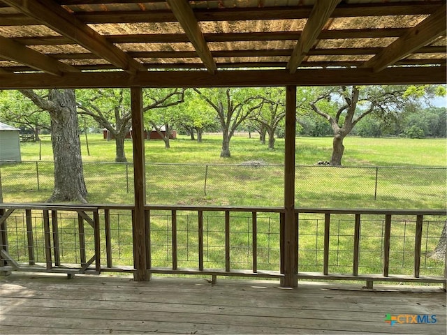 589 Bluebonnet Ln, Yoakum, TX 77995 - deck with a lawn and a fenced backyard