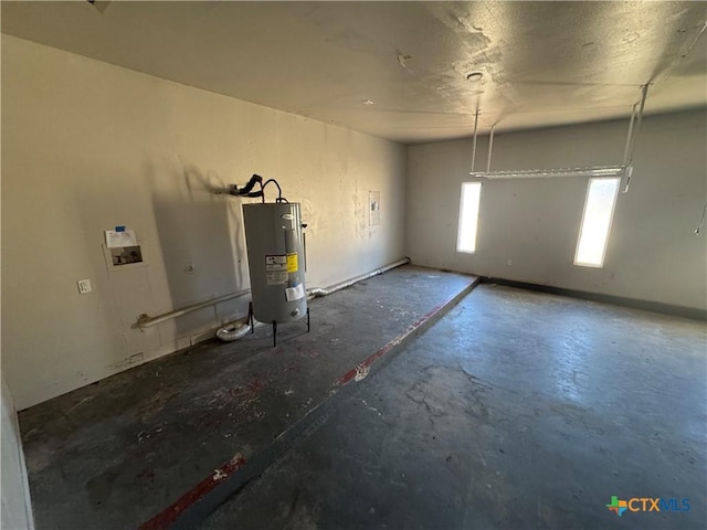 garage featuring electric water heater