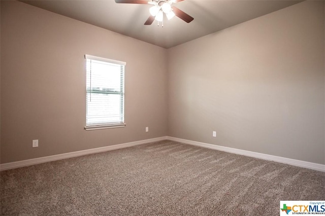 1018 Winchester Dr, Nolanville, TX 76559 - empty room featuring carpet flooring, baseboards, and a ceiling fan