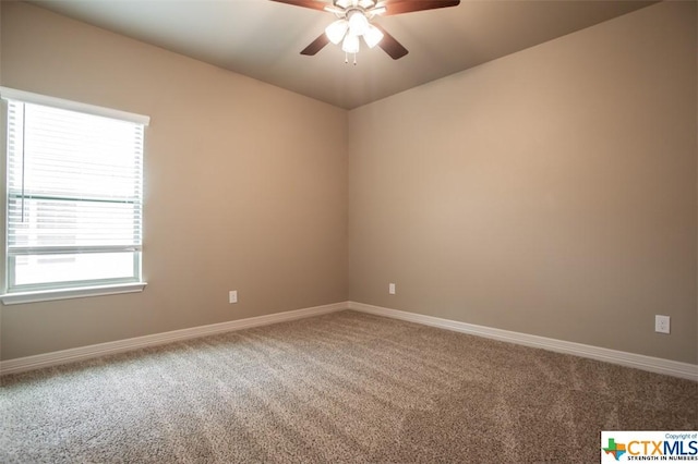 1018 Winchester Dr, Nolanville, TX 76559 - empty room with carpet, ceiling fan, and baseboards