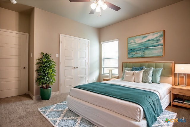 1018 Winchester Dr, Nolanville, TX 76559 - carpeted bedroom featuring baseboards and a ceiling fan