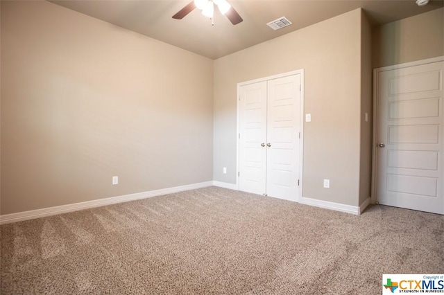 1018 Winchester Dr, Nolanville, TX 76559 - unfurnished bedroom with carpet, baseboards, a closet, and a ceiling fan