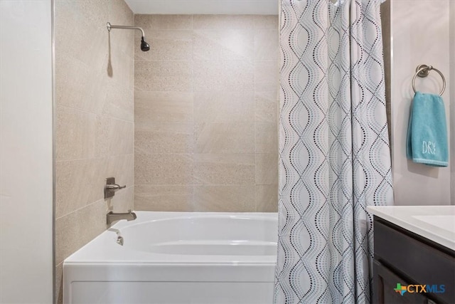 3299 Lake Park Rd, Belton, TX 76513 - full bathroom with vanity and shower / bath combo with shower curtain