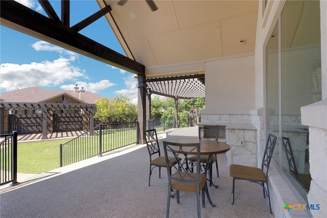 view of patio / terrace with a pergola