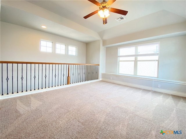 414 Field Corn Ln, San Marcos, TX 78666 - empty room with ceiling fan, carpet, and recessed lighting