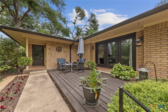 3921 Cripple Creek Dr, Temple, TX 76502 - wooden terrace featuring french doors
