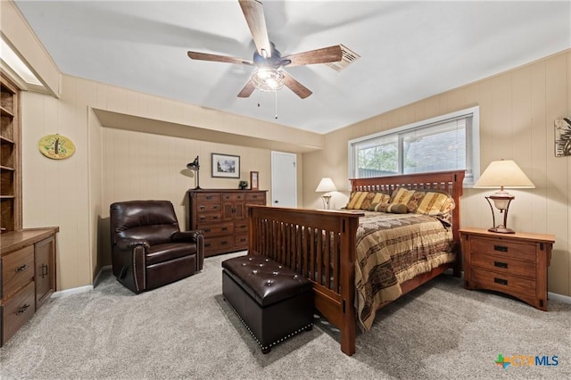 3921 Cripple Creek Dr, Temple, TX 76502 - bedroom featuring light colored carpet and a ceiling fan
