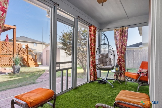 sunroom / solarium with a healthy amount of sunlight