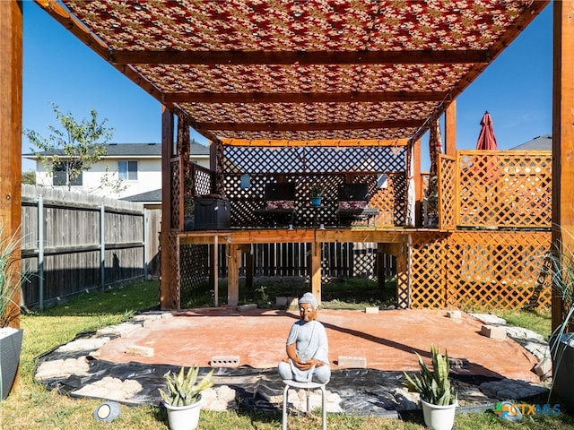 view of patio / terrace featuring a pergola