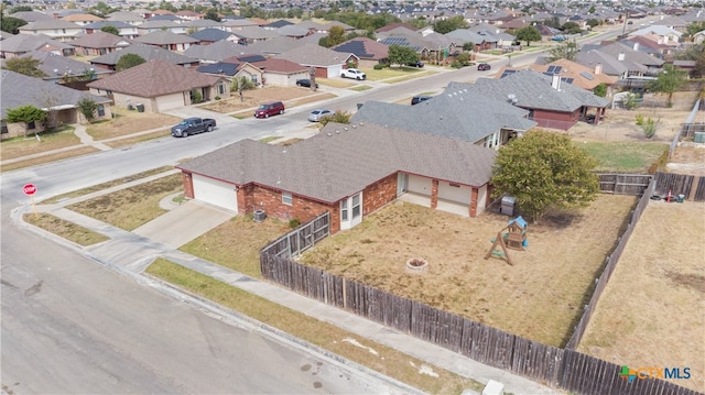 aerial view featuring a residential view