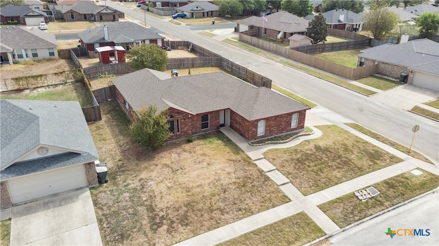 aerial view featuring a residential view