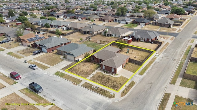 birds eye view of property featuring a residential view