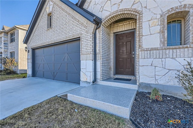 entrance to property with a garage