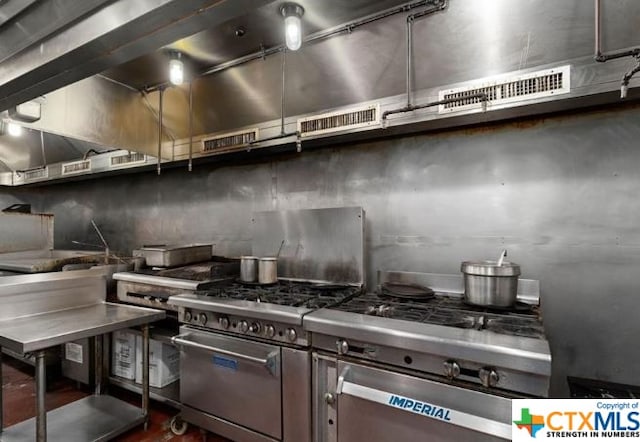 kitchen featuring stainless steel range