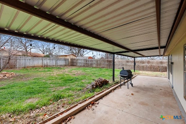 view of patio featuring a fenced backyard