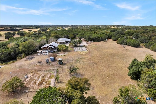 aerial view featuring a rural view