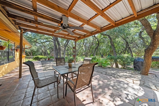 view of patio / terrace with ceiling fan