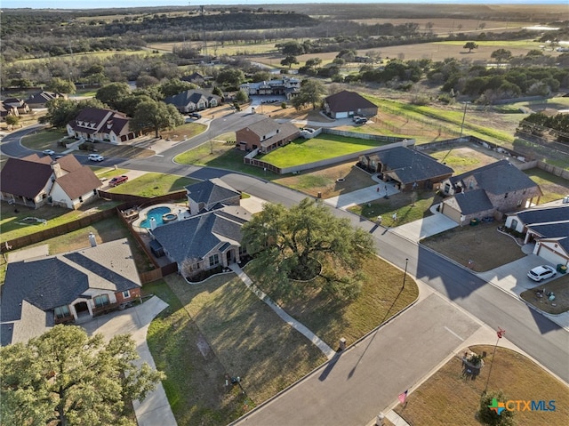 aerial view with a residential view