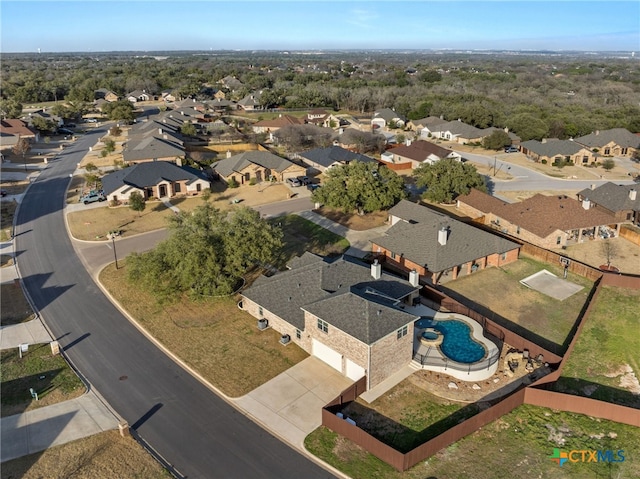 aerial view featuring a residential view