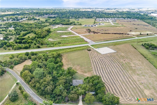 aerial view with a rural view