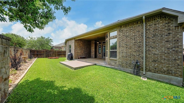 322 Wauford Way, New Braunfels, TX 78132 - view of yard featuring ceiling fan and a patio area