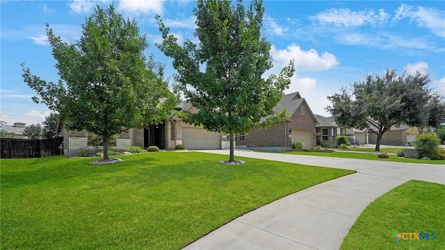 322 Wauford Way, New Braunfels, TX 78132 - obstructed view of property with driveway, an attached garage, and brick siding