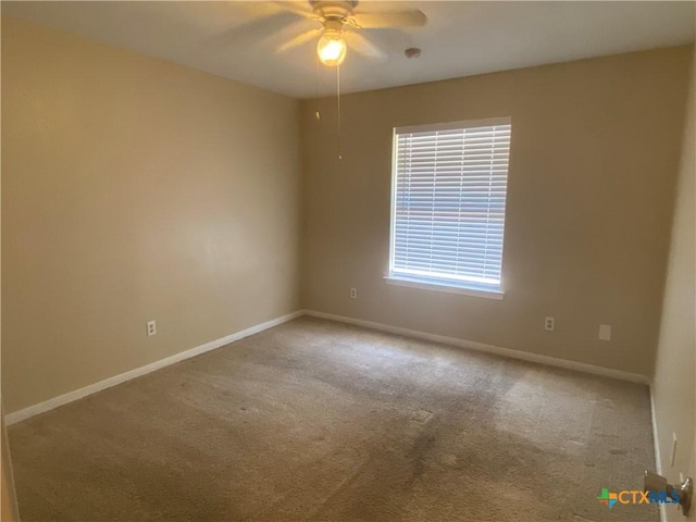 505 Sun Meadows Dr, Harker Heights, TX 76548 - carpeted spare room featuring ceiling fan and baseboards