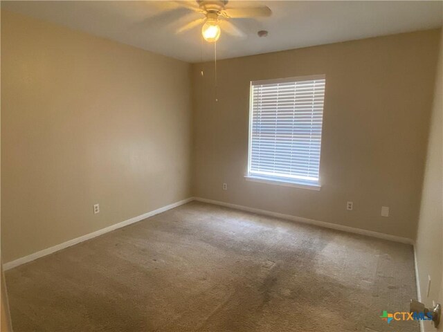 505 Sun Meadows Dr, Harker Heights, TX 76548 - spare room featuring carpet flooring, ceiling fan, and baseboards