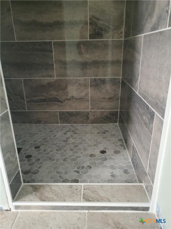 bathroom with a stall shower