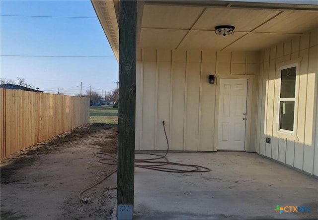 view of patio / terrace featuring fence