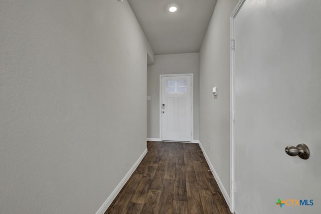 hall featuring dark hardwood / wood-style flooring