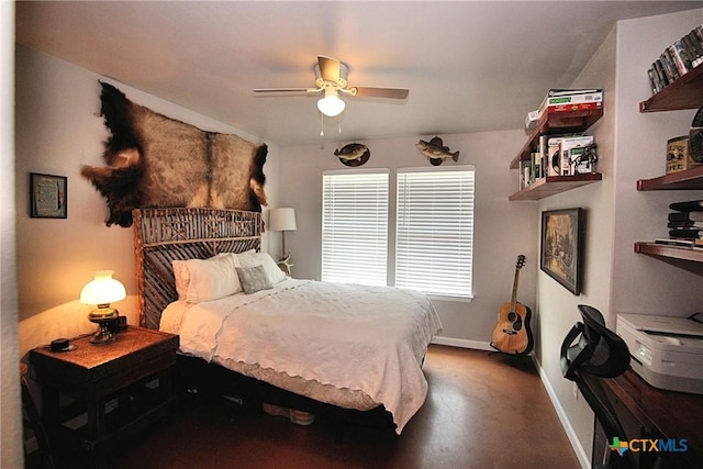 bedroom with ceiling fan