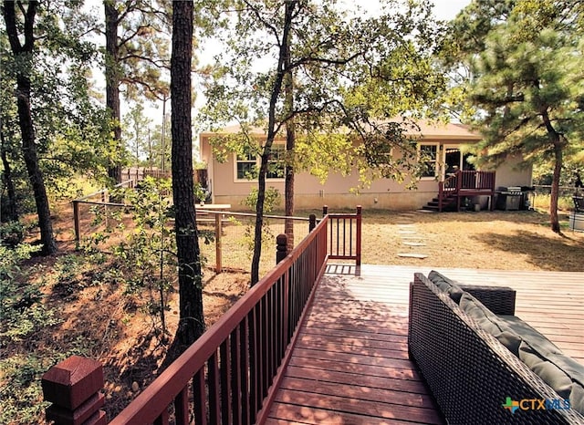 exterior space with a wooden deck